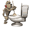 dog plunging toilet