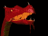 a gif of a red dragon